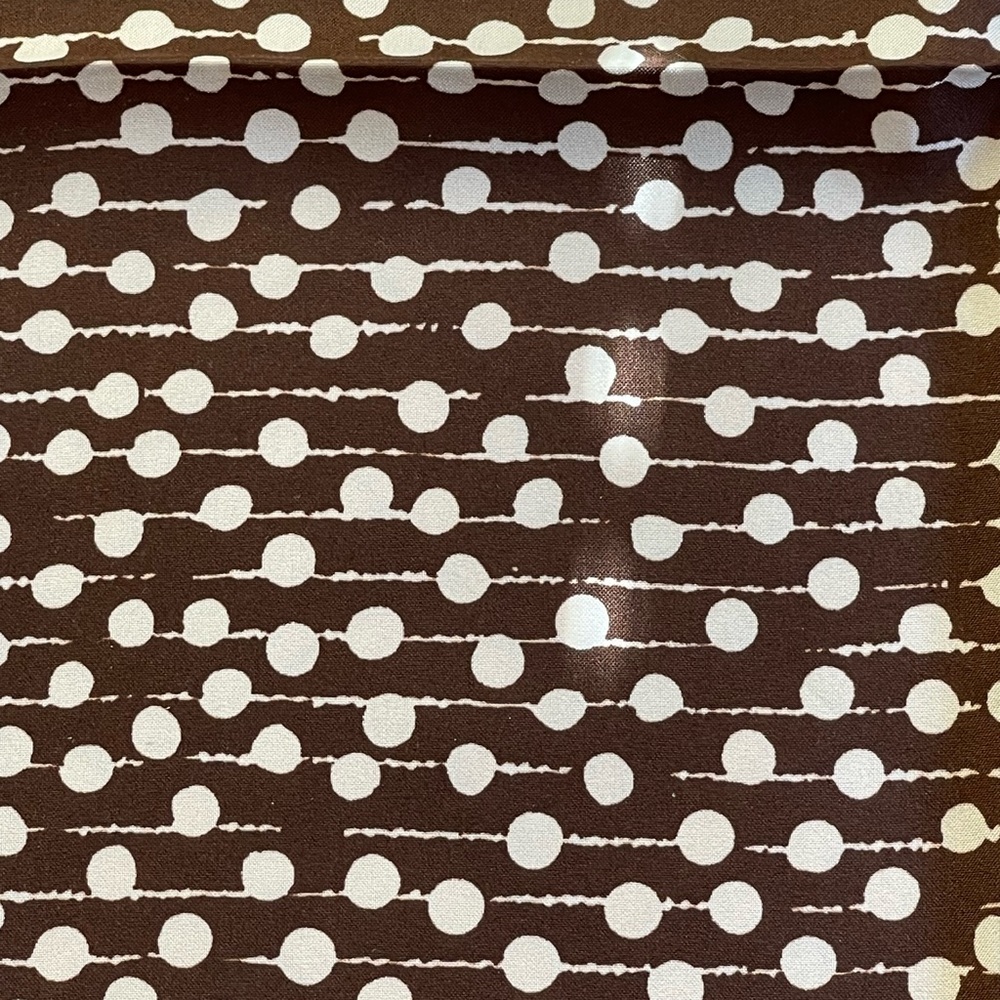 Vintage brown & white polkadot scarf square - Picture 4 of 8